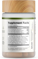 Packaging USA label indicating GMP-certified production for Snap Supplements Liver Health & Detox