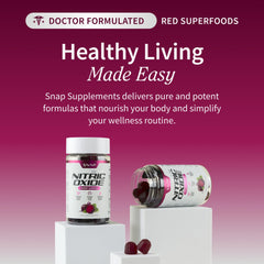 Cherry flavor Snap Supplements nitric oxide gummies bottle