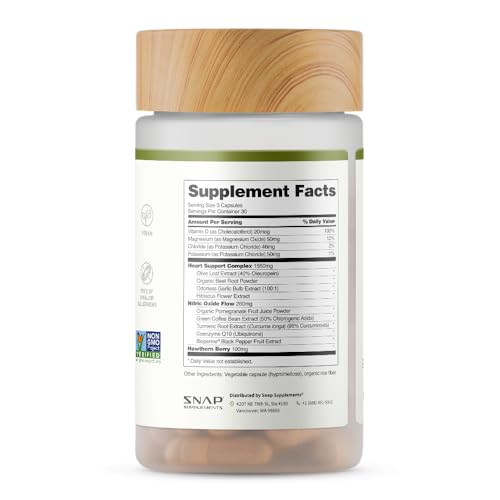 Product lineup showing packaging variations for Snap Supplements Heart Health