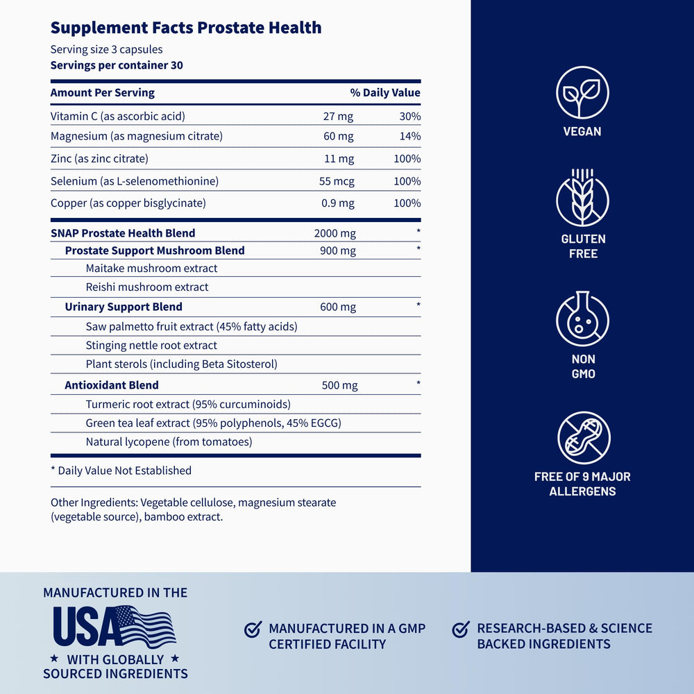 Snap Supplements Prostate Health on-the-go bottle for convenient daily use.