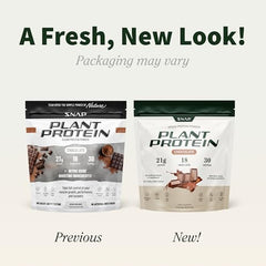 Snap Supplements protein scoop chocolate tub highlighting smooth, easy-to-mend texture