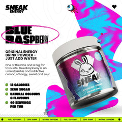 SNEAK Blue Raspberry shaker-mix ready for on the go focus.