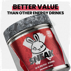 SNEAK Cherry Bomb powder bottle close-up with natural ingredients claim