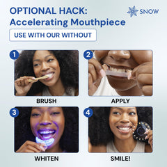 Snow DiamondSeries whitening strips before after showing brighter look