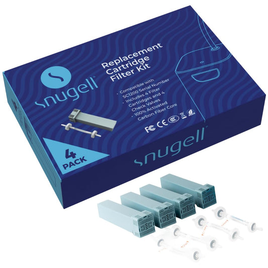 Snugell SC2 replacement kit with four cartridges for easy maintenance and solid filtration.