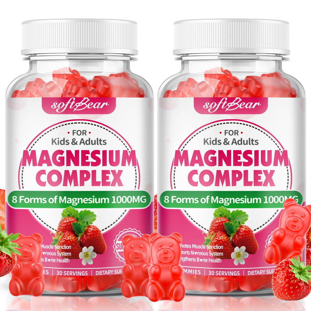 SoftBear Magnesium Complex Gummies bottle ready for daily wellness support.