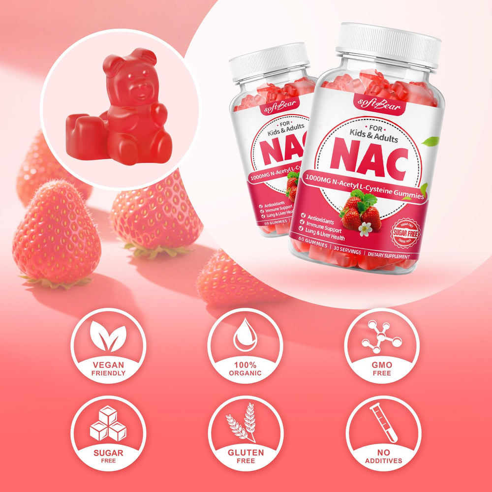 SoftBear NAC gummies produced in a GMP-certified facility for quality