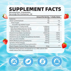 softbear Omega-3 gummies strawberry flavor image shows tasty daily support for all ages