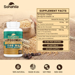 Sohahila spermidine softgels being poured for an easy daily wellness routine.