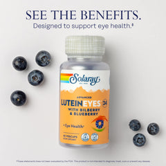 SOLARAY Advanced Lutein Eyes 24 mg label detail showcasing the ingredient list