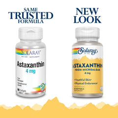 SOLARAY Astaxanthin 4 mg softgels for convenient daily antioxidant support for heart and joints.