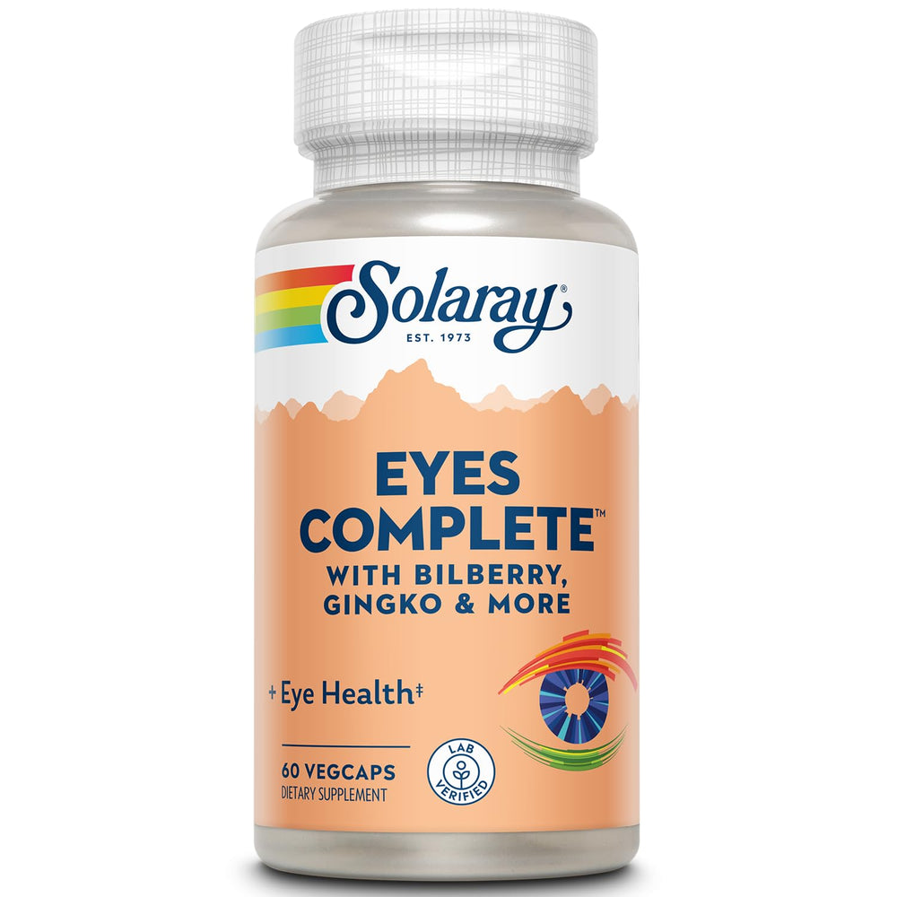 SOLARAY Eyes Complete bottle front for daily eye support and antioxidant protection.