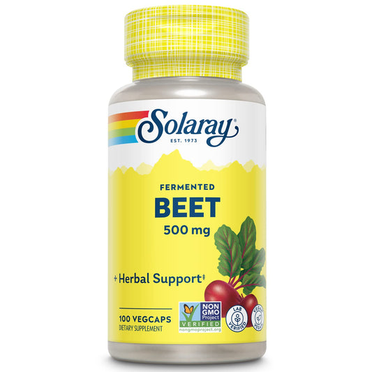 SOLARAY fermented beet root extract bottle front showing energy support potential