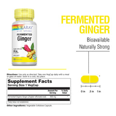 Bottle of SOLARAY Fermented Ginger Root 400 mg for daily wellness