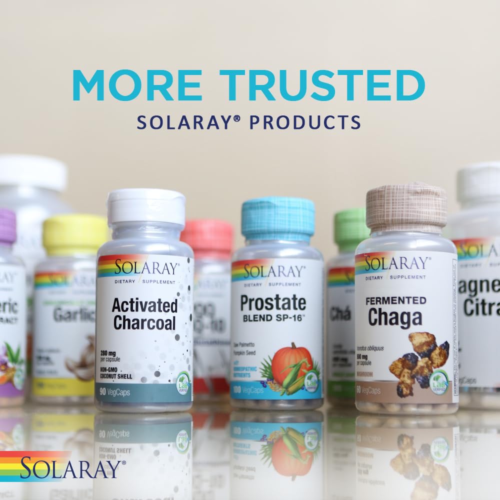 100 vegan capsules in SOLARAY packaging ready for use