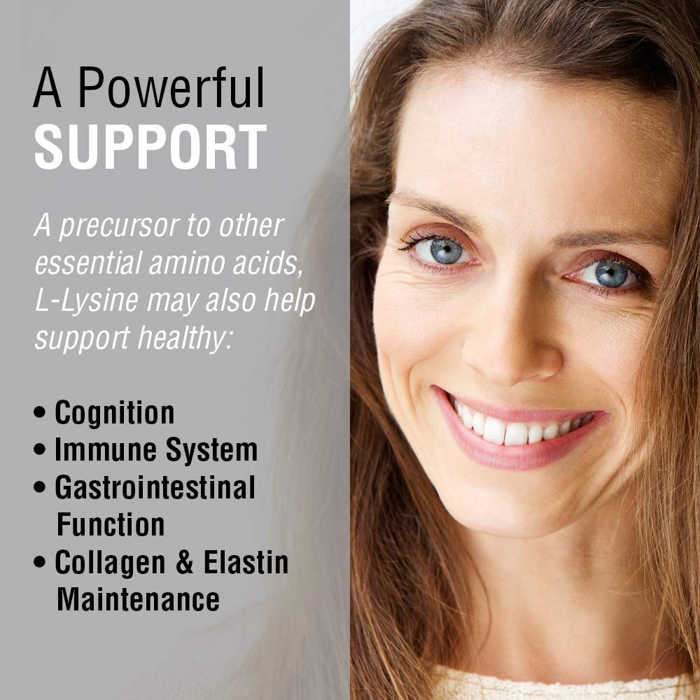SOLARAY Free-Form L-Lysine 500mg bottle front highlights VegCaps.