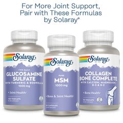 SOLARAY glucosamine chondroitin hyaluronic acid joint support option for active lifestyles.