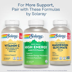 SOLARAY immunity-support vitamins graphic highlighting key nutrients.