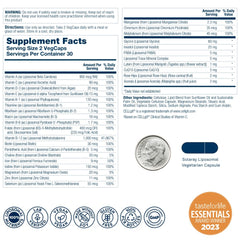 SOLARAY Liposomal Multivitamin VegCaps close-up for gentle digestion and absorption.
