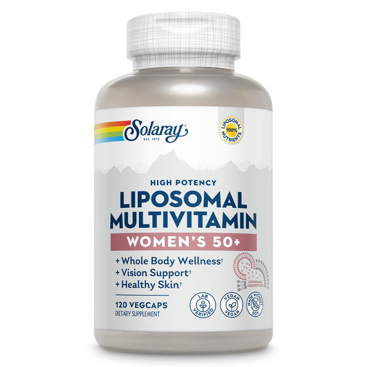 SOLARAY liposomal multivitamin bottle shows enhanced absorption for daily wellness