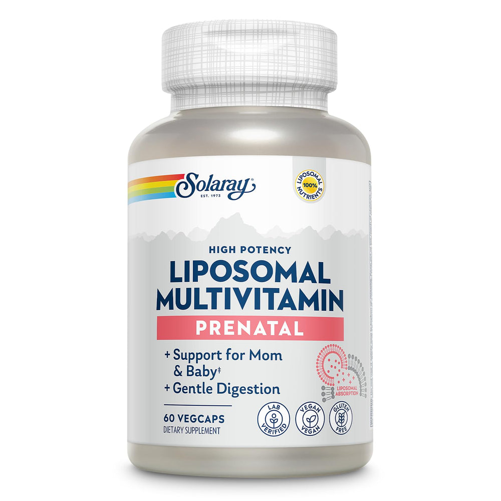 SOLARAY Liposomal Prenatal bottle with 60 vegan capsules for daily support