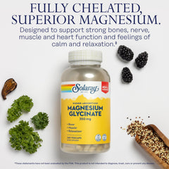 SOLARAY magnesium glycinate capsules on shelf for convenient, gentle digestion