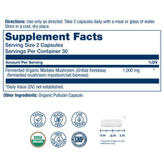 SOLARAY maitake capsules on display, convenient daily ritual for plant-based wellness.