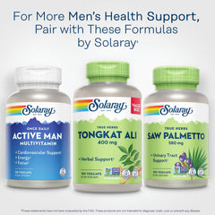 SOLARAY Tongkat Ali packaging scene suggesting energy and focus for daily routines.