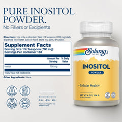 SOLARAY Inositol powder measuring scoop for easy servings