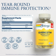 SOLARAY Quercetin Bromelain Vitamin C capsules front view for vegan wellness