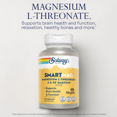 SOLARAY SmartMag Magtein label highlights magnesium threonate per serving.