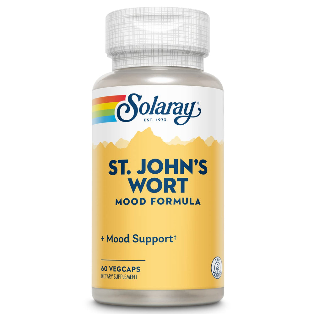 SOLARAY St. John's Wort 900 mg capsules bottle for daily wellness support.