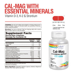 SOLARAY Strontium-Calcium-Magnesium capsules highlight a comprehensive mineral blend for bone wellness.