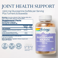 SOLARAY turmeric-boswellia extracts label highlighting added joint support