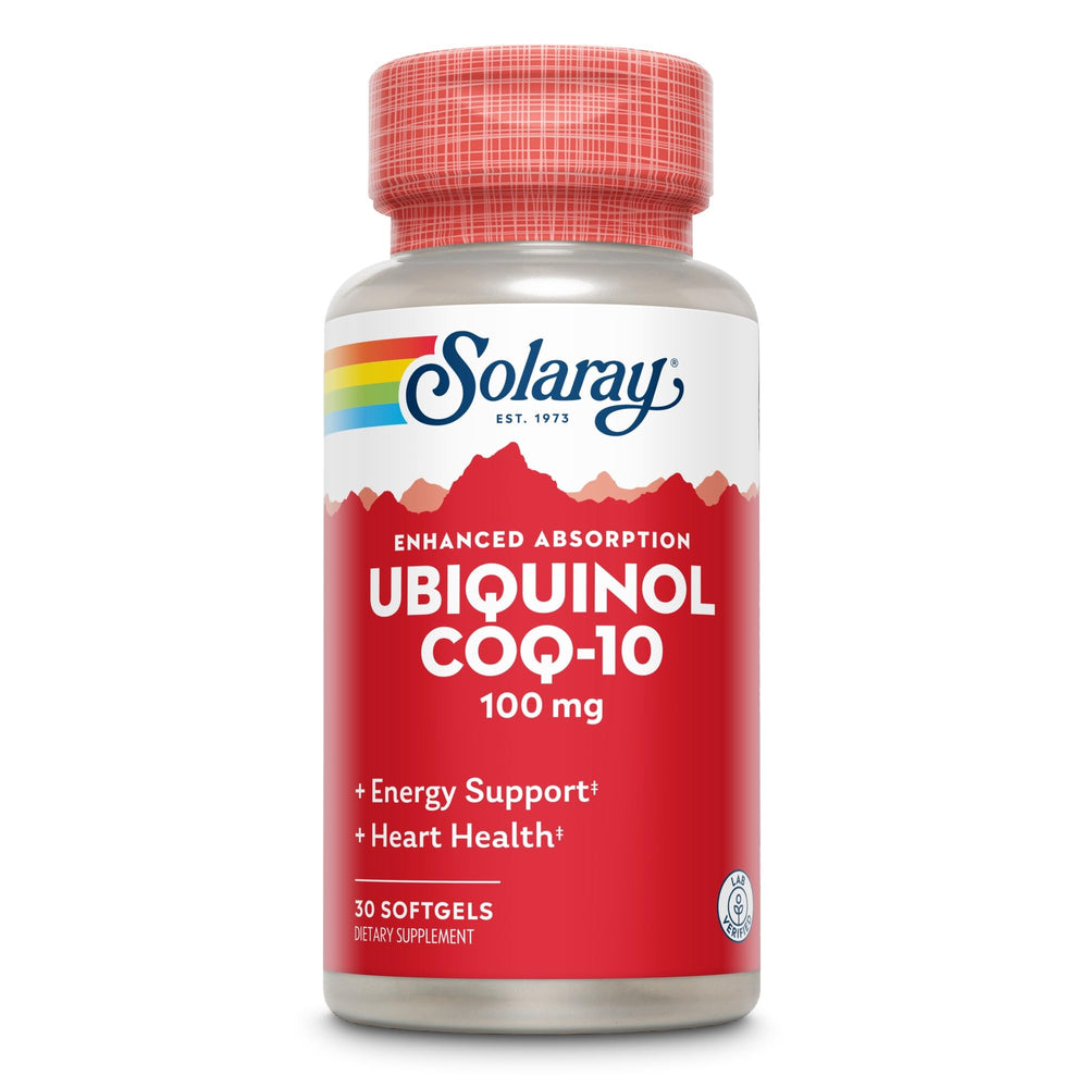 SOLARAY Ubiquinol CoQ-10 energy boost in daily routines.