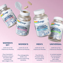SOLARAY vegan gluten-free badge signals plant-based formula and allergen-conscious nutrition.