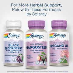 SOLARAY Mangosteen lab testing Utah badge indicating quality assurance.