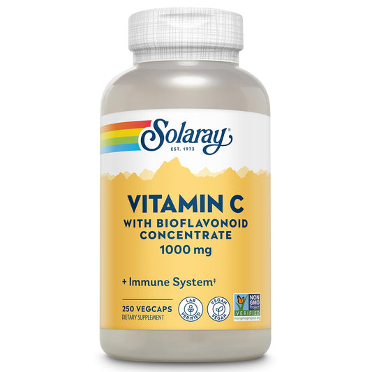 Solaray Vitamin C 1000mg bottle shown for daily vitamin C intake