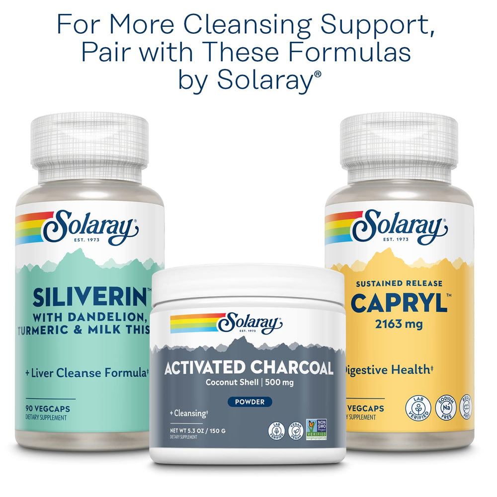 SOLARAY Yeast Cleanse recycled bottle and solar-panel facility highlight sustainability.