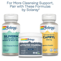 SOLARAY Yeast Cleanse recycled bottle and solar-panel facility highlight sustainability.