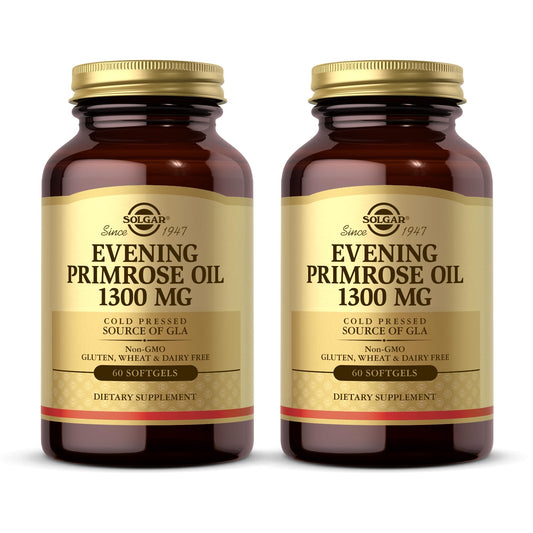 Solgar Evening Primrose Oil 1300 mg bottle front view supports healthy skin routine
