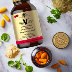 Vegan and kosher certifications visible on VM-75 label
