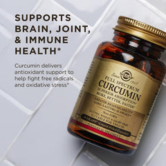 Solgar Full Spectrum Curcumin non-GMO and dairy-free badge—clean label options.