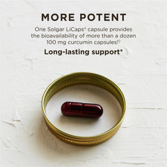 Solgar Full Spectrum Curcumin packaging box showing gluten-free and dairy-free features