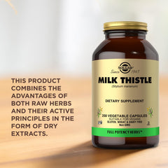 Solgar Milk Thistle on a shelf with vegan capsules for wellness.