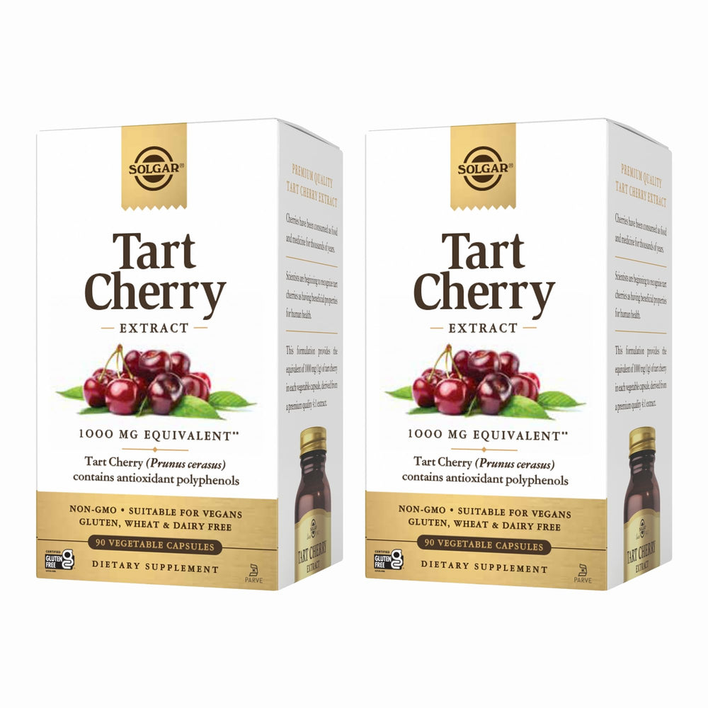 Solgar Tart Cherry 1000 mg bottle front highlighting antioxidant-rich formula
