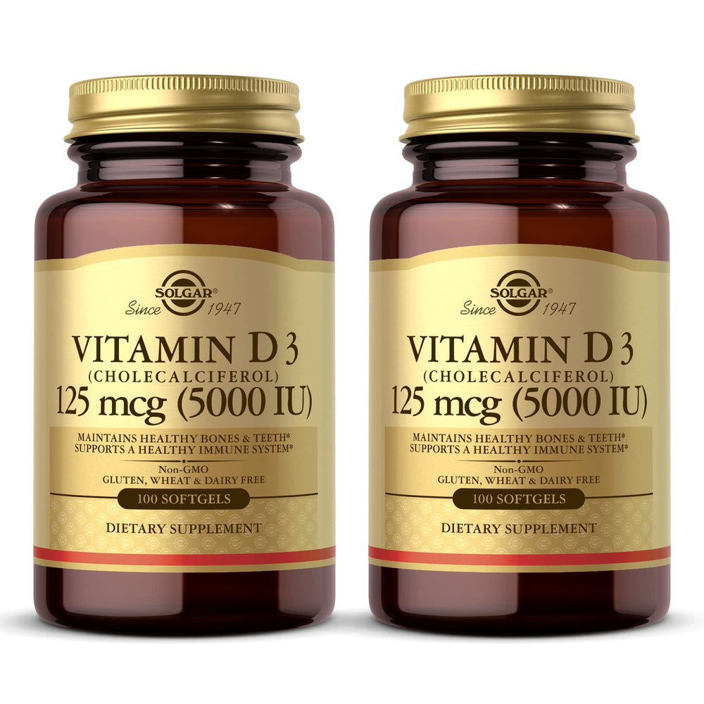 Solgar Vitamin D3 softgels bottle front view for easy daily use