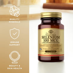 Solgar Yeast-Free Selenium label closeup with product details