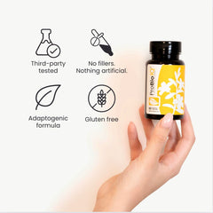 Solle Naturals ProBio IQ with glass of water for a simple daily ritual
