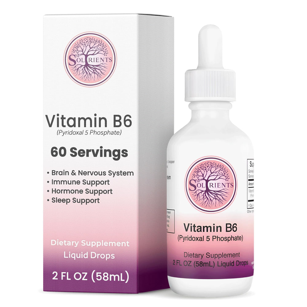 Soltrients B6 P5P bottle front showing active B6 form for daily energy support